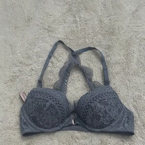 Victoria’s Secret Lace Push-Up Bra – Size 32A | Gray Elegance | Sexy Lingerie |